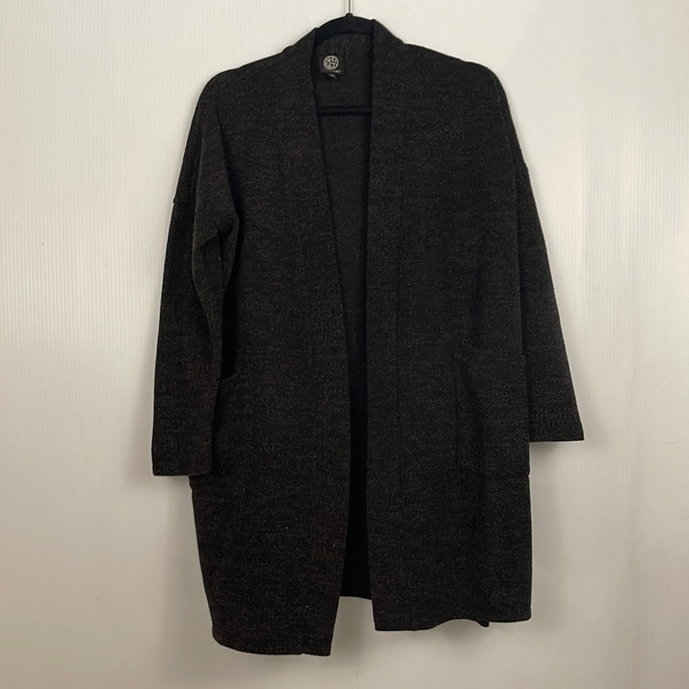 Bobeau Grey Open Front Cardigan